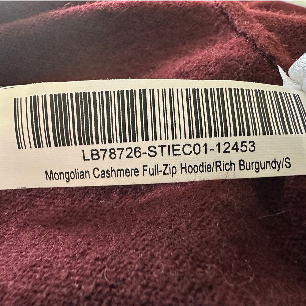 Quince 100% Mongolian Cashmere Full-Zip Hoodie Rich Burgundy Size S - Picture 6 of 12